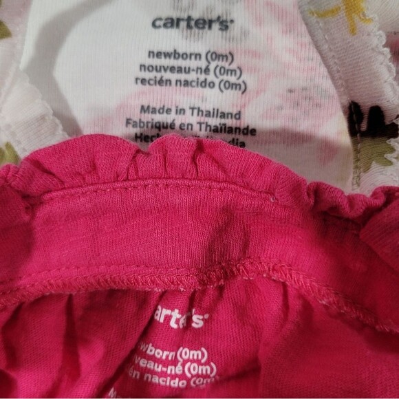 Carters Size Newborn Floral Baby Onesie and Pink Top Bundle - Picture 2 of 3